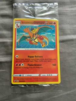 Special Delivery Charizard SWSH075 Holo Promo Card Swirl & well centered! - Image 1