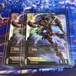 GUNDAM CARD GAME JUSTICE GUNDAM GD01-066 LR HOLO FOIL ENGLISH NEWTYPE RISING X2 - Image 1