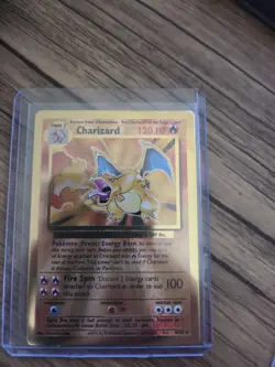 Pokemon CHARIZARD 4/102 - Celebrations UPC 25th Anniversary GOLD Metal Card - Image 1
