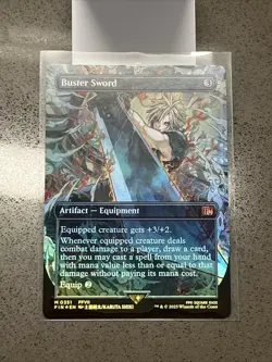 Buster Sword MTG Mythic 0351 FF7 Holo Foil Borderless NM - Image 1