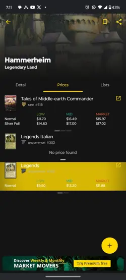 MTG Hammerheim Legends Regular Uncommon Card Magic the Gathering - Image 2