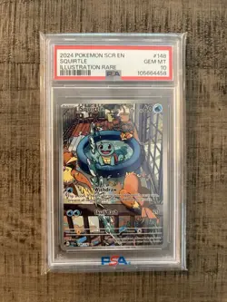 2024 POKEMON SCR EN-STELLAR CROWN ILLUSTRATION RARE #148SQUIRTLE PSA 10 - Image 1