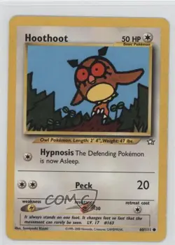 Hoothoot Pokemon Neo Genesis #60 2000 - Image 1