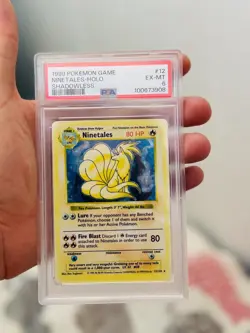 “Golden” Shadowless Ninetales Holo #12 PSA Graded Pokemon TCG 1999 - Image 1