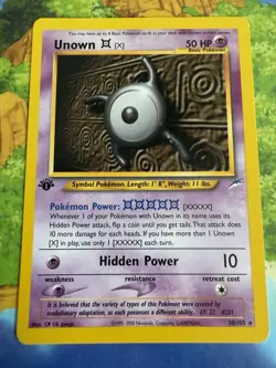 Pokemon Unown [X] 1st Edition Neo Destiny 30/105 Non Holo Rare Lightly Played - Image 1