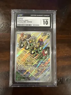 2023 POKEMON PARADOX RIFT - ILLUSTRATION RARE - HOLO CYCLIZAR CGC 10 GEM MINT - Image 1