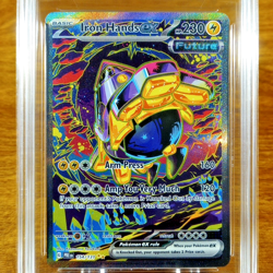 Pokemon Prismatic Evolutions Iron Hands EX 154/131 AGS Mint+ 9.5 Holo Rare 2025 - Image 2