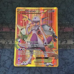 Pokemon TCG Mewtwo EX (Secret Rare Full Art) 164/162 XY Breakthrough Holo MP - Image 1