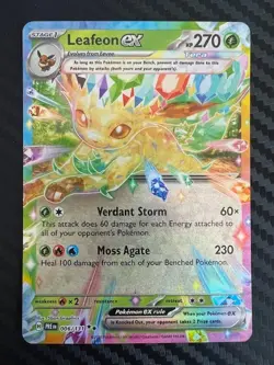 Pokemon TCG Prismatic Evolutions Leafeon ex 006/131 Double Rare Ultra Rare NM - Image 1