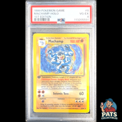 1999 Pokemon - 1st Edition Machamp HOLO 8 - Graded VG-EX PSA 4 - Image 1