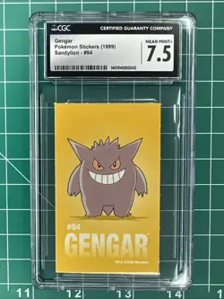 1999 Pokemon Sandylion Stickers Gengar CGC 7.5 - Image 1