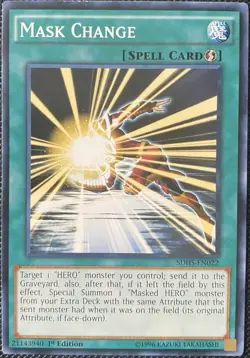 Mask Change SDHS-EN022 Structure Deck: HERO Strike 1st Edition - Yugioh Card - Image 1
