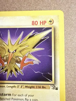 Pokemon TCG card Zapdos Fossil 30/62 Regular 1st Edition Rare Non Holo - LP - Image 3