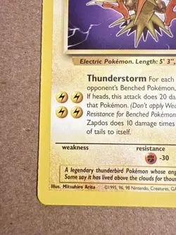 Pokemon TCG card Zapdos Fossil 30/62 Regular 1st Edition Rare Non Holo - LP - Image 5
