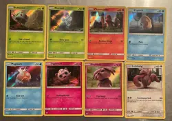 POKEMON TCG! COMPLETE COMMON DETECTIVE PIKACHU 8 Card Set ALL HOLO CARDS! MINT! - Image 1
