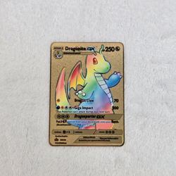 Pokemon TCG Dragonite GX Rainbow Gold Metal Card Collectible Fan Art Weighted - Image 3