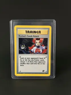 Vintage Pokemon Card - Rocket's Sneak Attack Trainer 16/82 Team Rocket Holo - Image 3