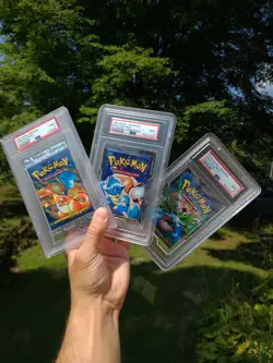 Big 3 Pokemon Card Base Set Foil Pack Booster Sealed PSA 9 1999 Charizard WOTC - Image 1