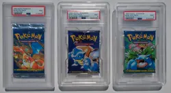 Big 3 Pokemon Card Base Set Foil Pack Booster Sealed PSA 9 1999 Charizard WOTC - Image 2