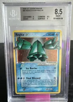 Pokemon Regice Gold Star EX Legend Maker Ultra Rare Holo Card #90 BGS 8.5 - Image 1