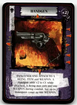 1995 Kult Reality is a Lie! Trading card game - HANDGUN - Image 1