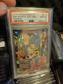 SSB Gogeta Critical Combination P-118 FOIL Dragon Ball Super Card Game PSA 10 - Image 1