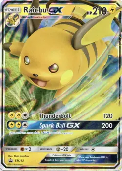 Raichu GX - SM213 - Pokemon Sun & Moon Promo Ultra Rare Card NM - Image 1