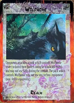 White Wolf RAGE CCG *Wolfhome* Realm Foil Promo Card 1995 Mint Pristine OOP - Image 1