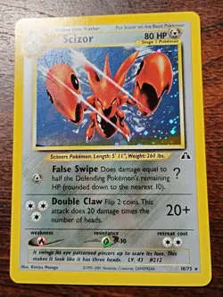 2001 Scizor Holo Rare Neo Genesis 10/75 Vintage Wotc SET BREAK Pokemon - Image 1