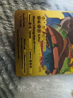 Pokemon Card Gold Foil Fan Art Charizard & Blastoise GX Tag Team Volcanic Blast - Image 3