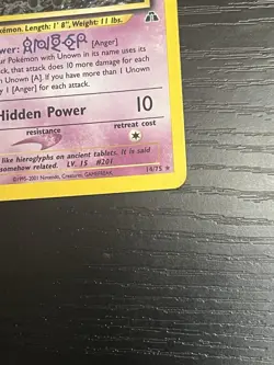 Pokemon TCG Unown [A] 14/75 Neo Discovery Holo Rare Vintage Nintendo 2001 MP - Image 5