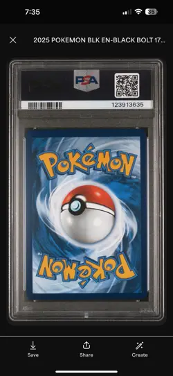 Pokemon TCG BWR Zekrom EX 174/086 Sv11b: Black Bolt Holo PSA 10 Gem Mint - Image 2