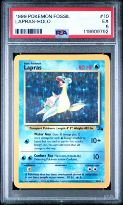 1999 Pokemon Fossil #10 Lapras Holo PSA 5 EX - Image 1