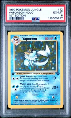 1999 Pokemon Jungle #12 Vaporeon Holo 1st Edition PSA 6 EX-MINT NEWLY GRADED - Image 1