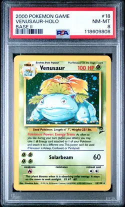 2000 Pokemon Game Base II 2 #18 Venusaur Holo PSA 8 NM-MINT - Image 1