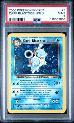 2000 Pokemon Rocket #3 Dark Blastoise Holo PSA 9 MINT w/ SWIRL! - Image 1