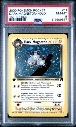 2000 Pokemon Rocket #11 Dark Magneton Holo 1st Edition PSA 8 NM-MINT w/ SWIRL - Image 1