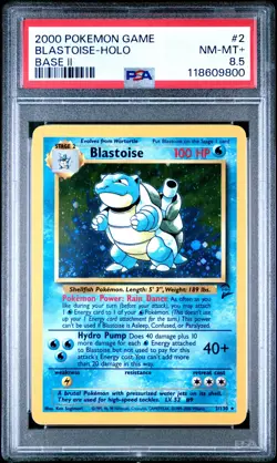 2000 Pokemon Game Base II 2 #2 Blastoise Holo PSA 8.5 NM-MINT+ - Image 1