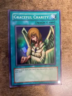 Yugioh Graceful Charity SDP-040 Unlimited Super Rare Holo - LP - Image 1