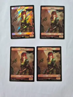 Final Fantasy Soldier Token / Rebel Token Surge Foil card x4 MTG Near Mint NM - Image 2