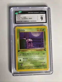 GRIMER 48/62 CGC Graded 9 NM-MT+ 1999 POKEMON 1st Edition FOSSIL Card - Image 1