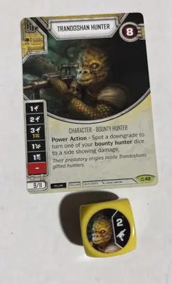 Star Wars Destiny Covert Missions Card & Die #42 Trandoshan Hunter - Image 1