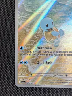 Pokemon TCG Squirtle 170/165 Scarlet & Violet 151 Illustration Rare Holo Card NM - Image 3