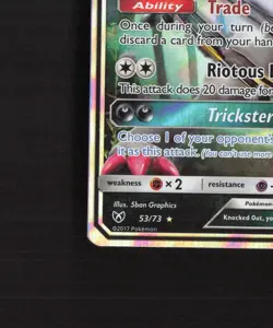 Zoroark GX 53/73 Shining Legends Ultra Rare Holo Pokemon Card LP - Image 5