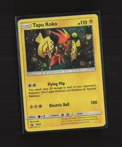 Tapu Koko SM30 Black Star Promo Cosmos Holo Pokemon Card - Image 2