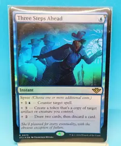 MTG Three Steps Ahead *FOIL* Outlaws of Thunder Junction 0075 NM - Image 1