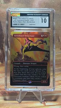 MTG Bonehoard Dracosaur #321 Borderless Foil Lost Caverns of Ixalan CGC 10 - Image 1