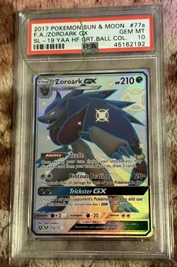 2017 Pokemon Shining Legends #77 Zoroark GX Full Art Secret Rare PSA 10 Gem Mint - Image 3