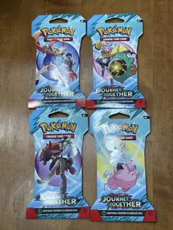 NEW -Pokemon TCG - Journey Together - 4 Sleeved Booster Packs - Complete Art Set - Image 1