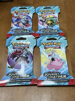 NEW -Pokemon TCG - Journey Together - 4 Sleeved Booster Packs - Complete Art Set - Image 2